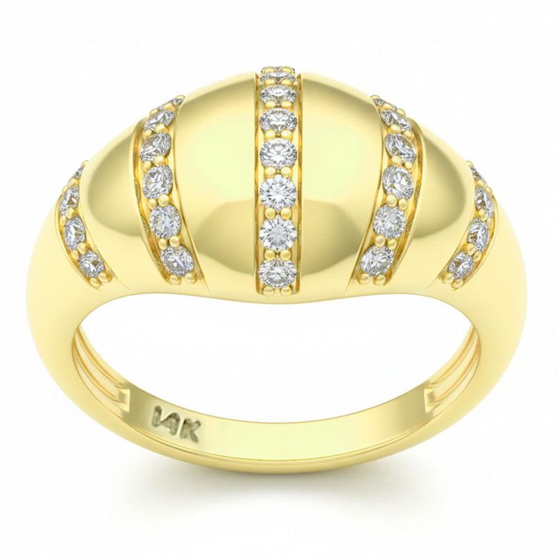 SPECIAL! .42ct G SI 14kt Yellow Gold Diamond Modern Dome Ring Size 6.5
