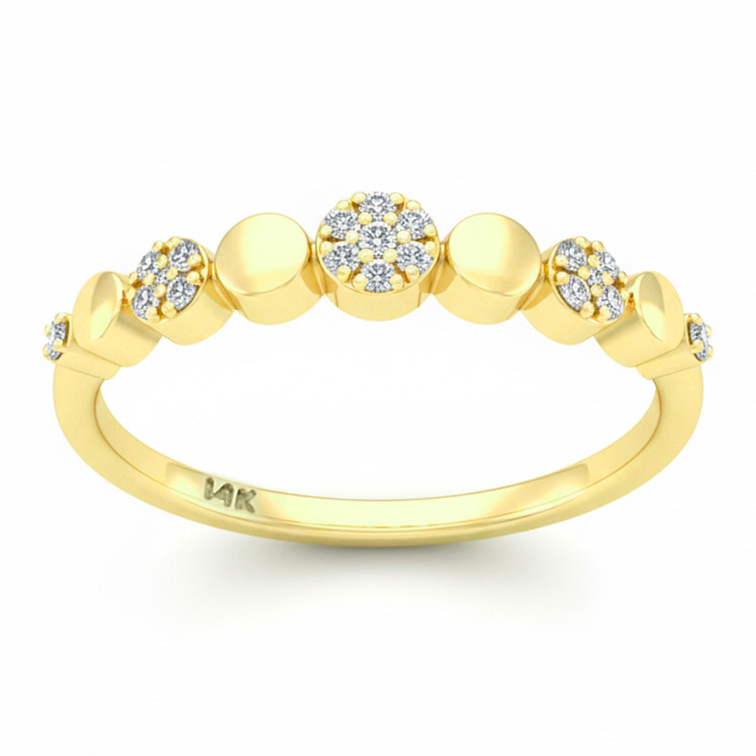 .1ct G SI 14kt Yellow Gold Round Diamond Band Ring Size 6.5