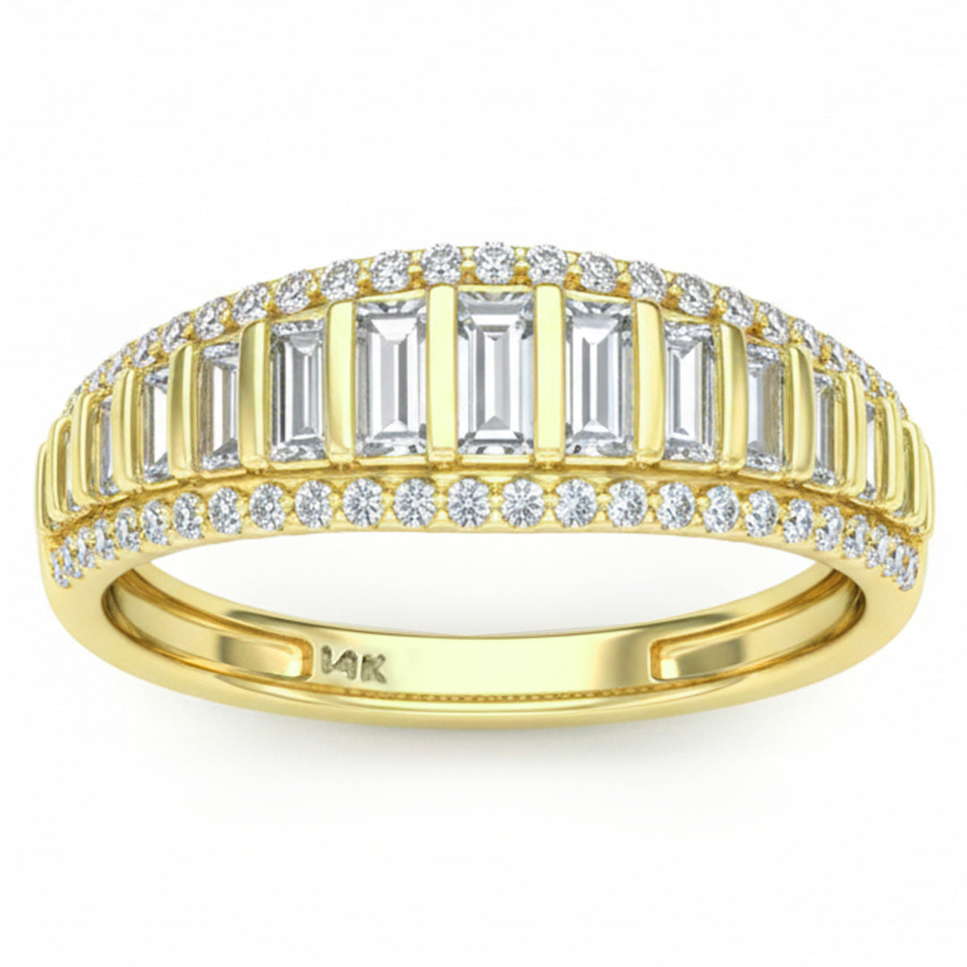 SPECIAL! .64ct G SI 14kt Yellow Gold Baguette Diamond Band Ring Size 6.5