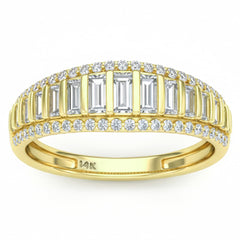 SPECIAL! .64ct G SI 14kt Yellow Gold Baguette Diamond Band Ring Size 6.5