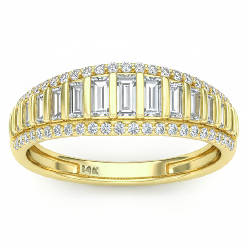 SPECIAL! .64ct G SI 14kt Yellow Gold Baguette Diamond Band Ring Size 6.5