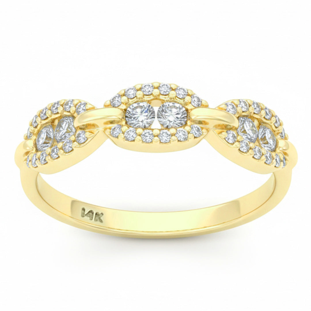 SPECIAL! .34ct G SI 14kt Yellow Gold Mariner Link Diamond Band Ring Size 6.5