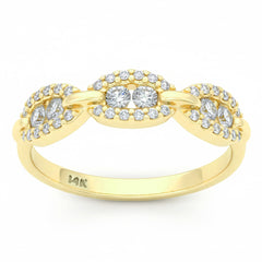 SPECIAL! .34ct G SI 14kt Yellow Gold Mariner Link Diamond Band Ring Size 6.5