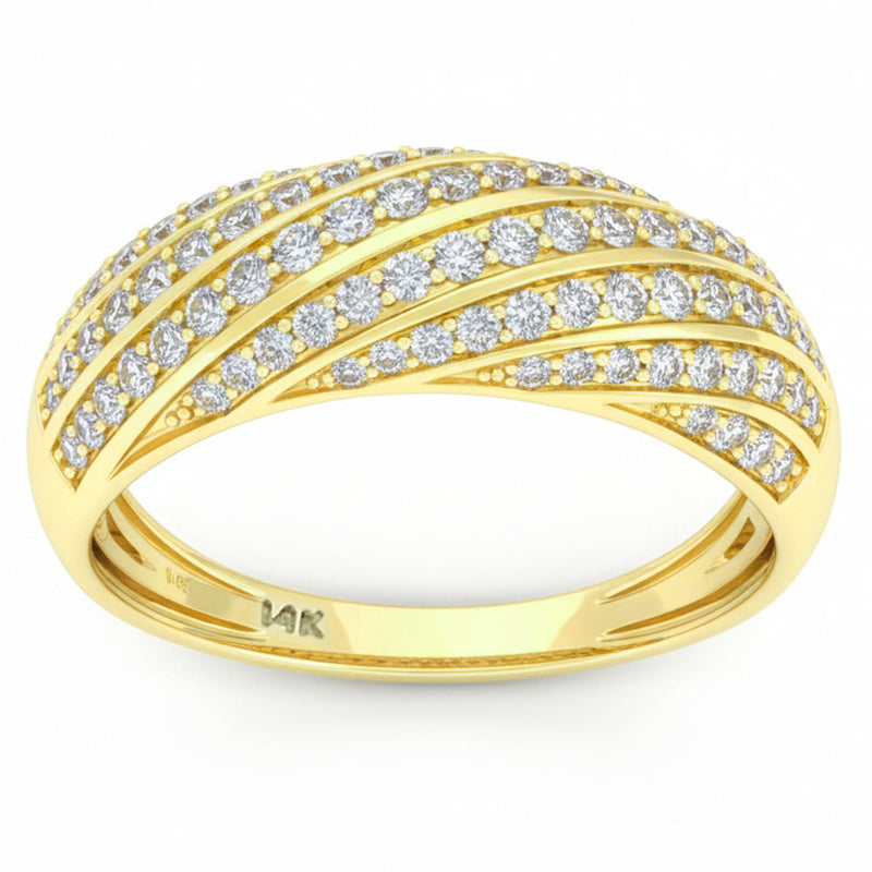 SPECIAL! .53ct G SI 14kt Yellow Gold Round Diamond Band Ring Size 6.5