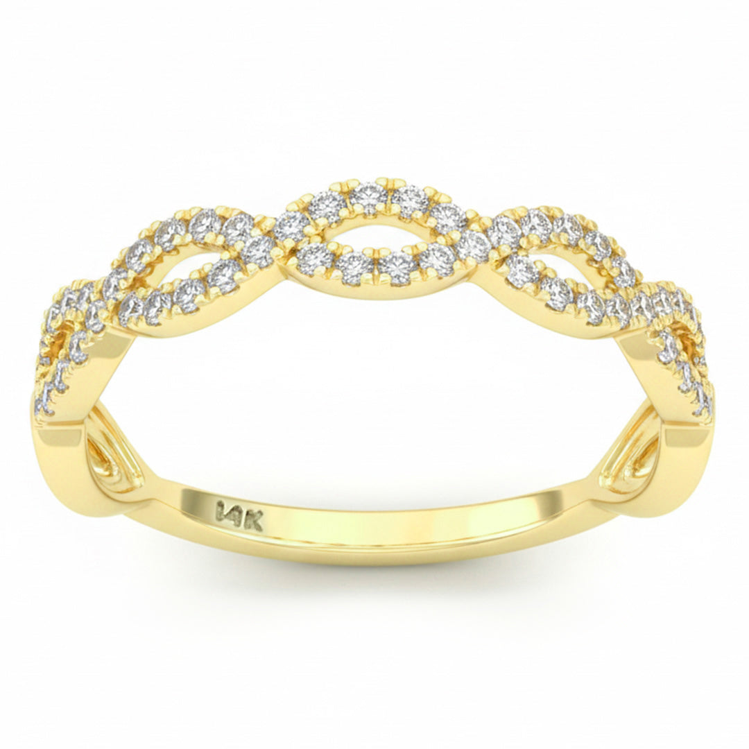 SPECIAL! .3ct G SI 14kt Yellow Gold Diamond Infinity Link Band Ring Size 6.5