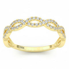 SPECIAL! .3ct G SI 14kt Yellow Gold Diamond Infinity Link Band Ring Size 6.5