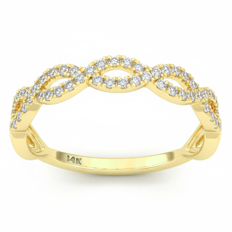 SPECIAL! .3ct G SI 14kt Yellow Gold Diamond Infinity Link Band Ring Size 6.5