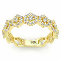SPECIAL! .56ct G SI 14kt Yellow Gold Geometric Shape Diamond Band Ring Size 6.5