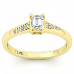 SPECIAL! .25ct G SI 14kt Yellow Gold Emerald Cut Diamond Solitaire Promise Ring Size 6.5