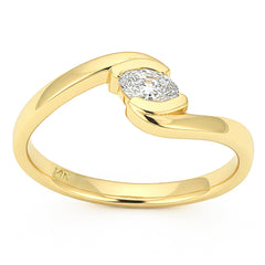 SPECIAL! .28ct G SI 14kt Yellow Gold Diamond Wave Ring Size 6.5