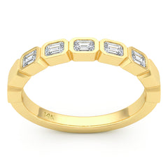 SPECIAL! .48ct G SI 14kt Yellow Gold Diamond Bezel Set Band Ring Size 6.5