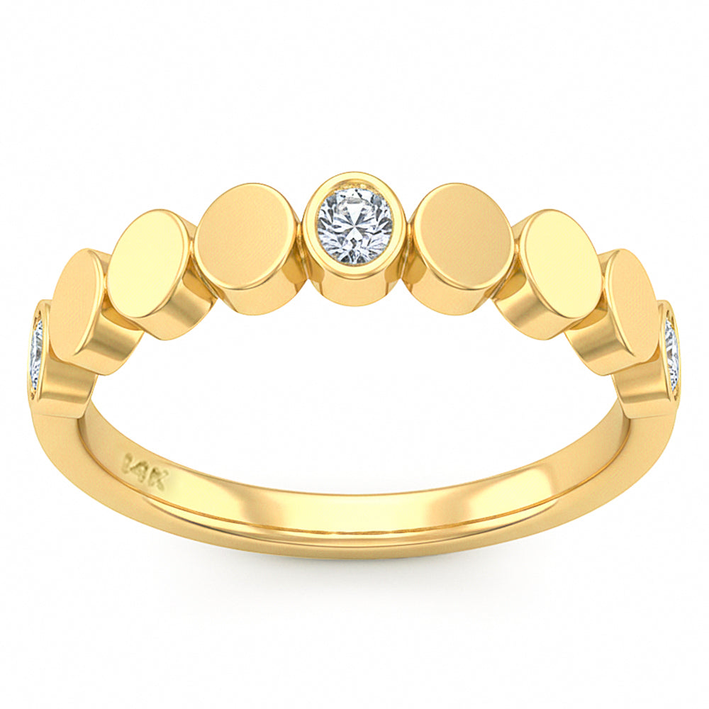 SPECIAL! .27ct G SI 14kt Yellow Gold Diamond Bezel Set Band Ring Size 6.5