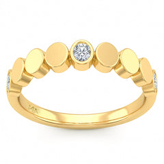 SPECIAL! .27ct G SI 14kt Yellow Gold Diamond Bezel Set Band Ring Size 6.5