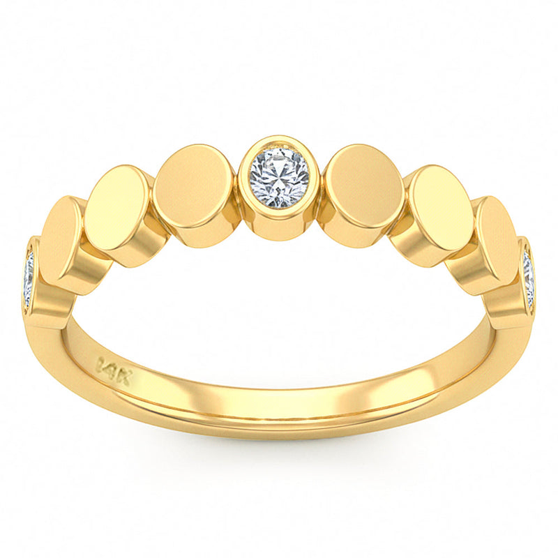 SPECIAL! .27ct G SI 14kt Yellow Gold Diamond Bezel Set Band Ring Size 6.5