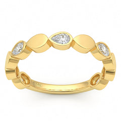 SPECIAL! .38ct G SI 14kt Yellow Gold Diamond Bezel Set Band Ring Size 6.5