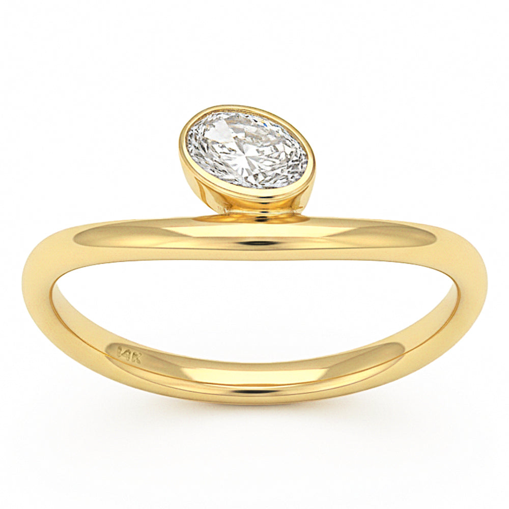 SPECIAL! .26ct G SI 14kt Yellow Gold Diamond Bezel Set Ring Size 6.5