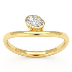 SPECIAL! .26ct G SI 14kt Yellow Gold Diamond Bezel Set Ring Size 6.5