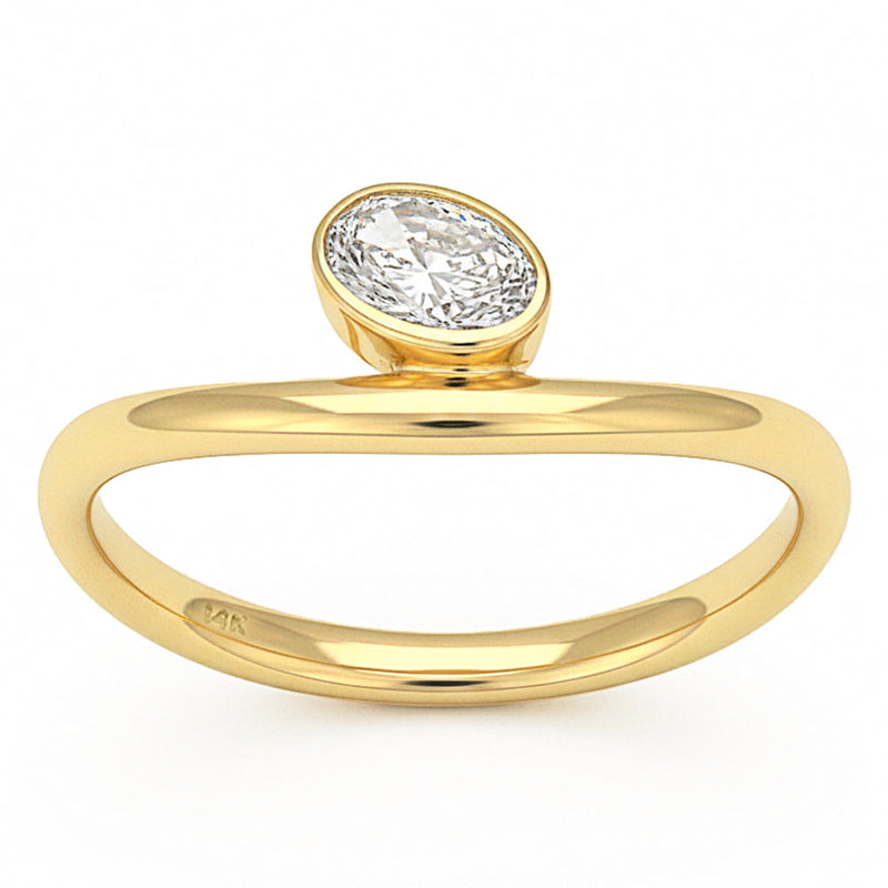 SPECIAL! .26ct G SI 14kt Yellow Gold Diamond Bezel Set Ring Size 6.5