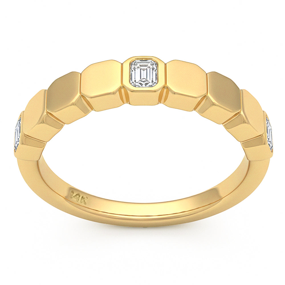 SPECIAL! .35ct G SI 14kt Yellow Gold Diamond Bezel Set Band Ring Size 6.5
