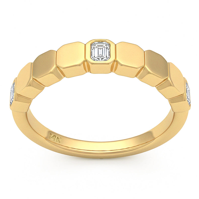 SPECIAL! .35ct G SI 14kt Yellow Gold Diamond Bezel Set Band Ring Size 6.5