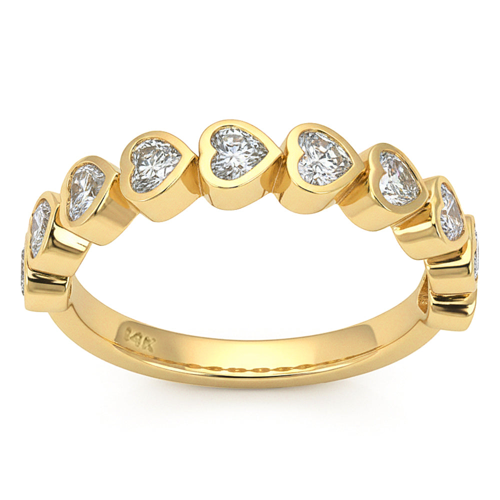 SPECIAL! .92ct G SI 14kt Yellow Gold Diamond Bezel Set Eternity Band Ring Size 6.5