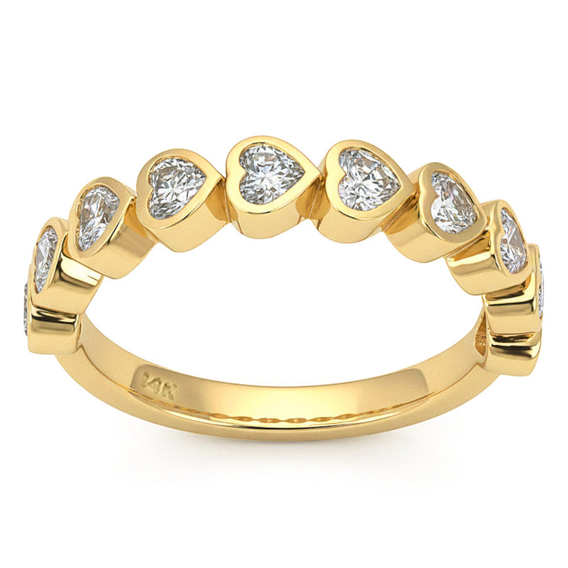 SPECIAL! .92ct G SI 14kt Yellow Gold Diamond Bezel Set Eternity Band Ring Size 6.5