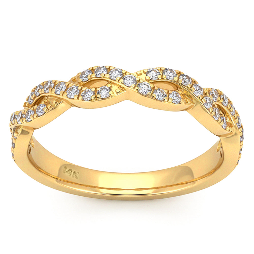 SPECIAL! .33ct G SI 14kt Yellow Gold Diamond Infinity Band Ring Size 6.5