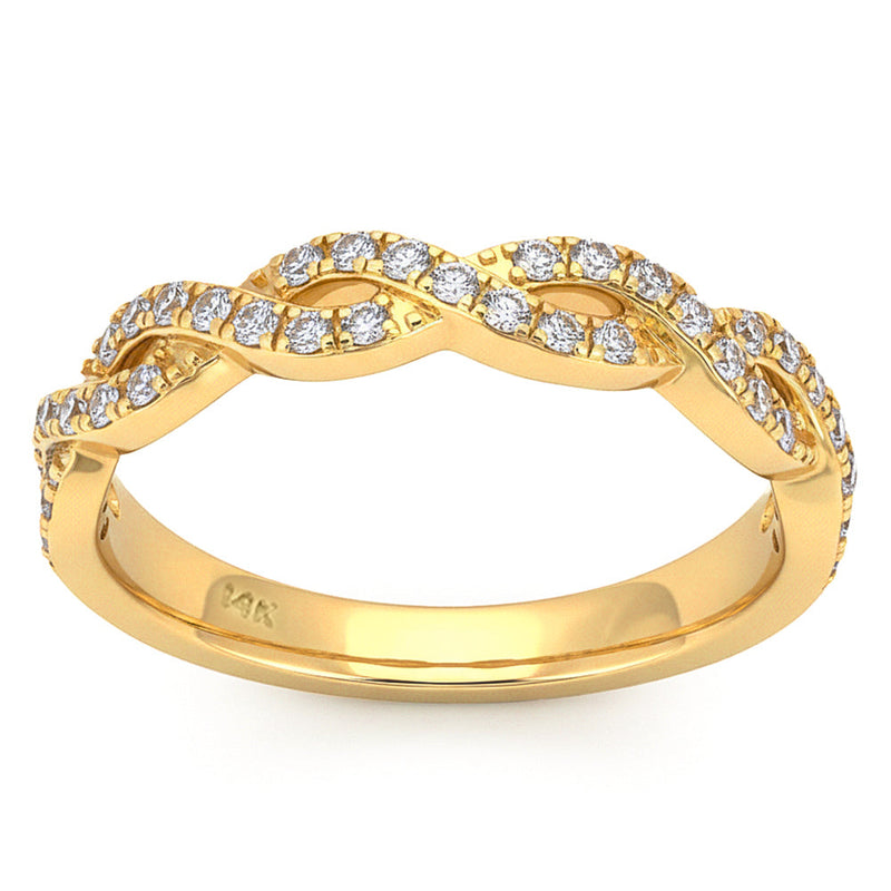 SPECIAL! .33ct G SI 14kt Yellow Gold Diamond Infinity Band Ring Size 6.5