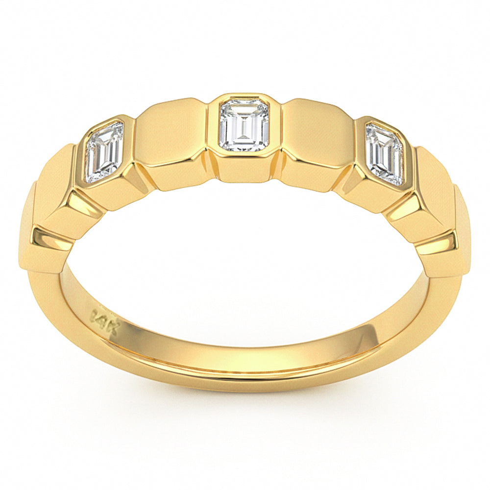 SPECIAL! .35ct G SI 14kt Yellow Gold Diamond Bezel Set Band Ring Size 6.5