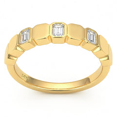 SPECIAL! .35ct G SI 14kt Yellow Gold Diamond Bezel Set Band Ring Size 6.5