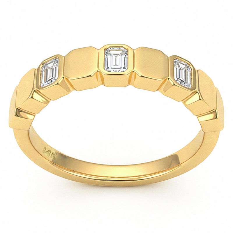 SPECIAL! .35ct G SI 14kt Yellow Gold Diamond Bezel Set Band Ring Size 6.5