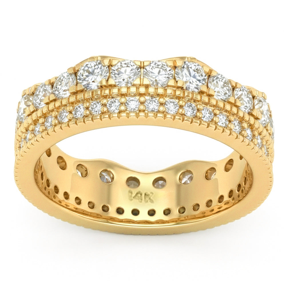 SPECIAL! 1.18ct G SI 14kt Yellow Gold Diamond Modern Band Ring Size 6.5
