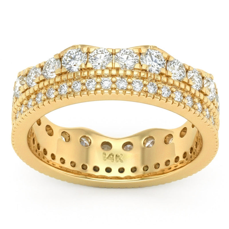 SPECIAL! 1.18ct G SI 14kt Yellow Gold Diamond Modern Band Ring Size 6.5