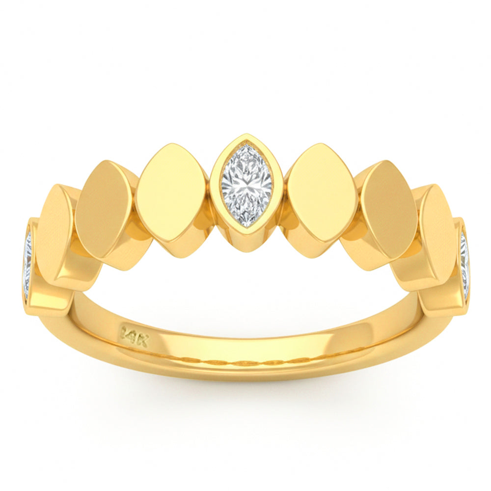 SPECIAL! .33ct G SI 14kt Yellow Gold Diamond Bezel Set Band Ring Size 6.5