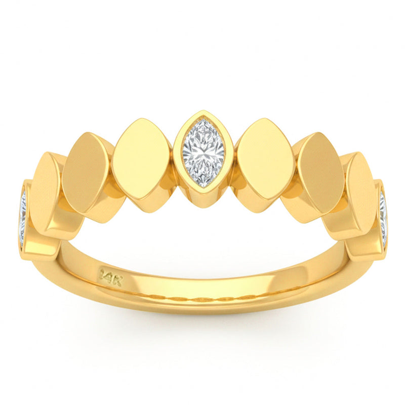 SPECIAL! .33ct G SI 14kt Yellow Gold Diamond Bezel Set Band Ring Size 6.5