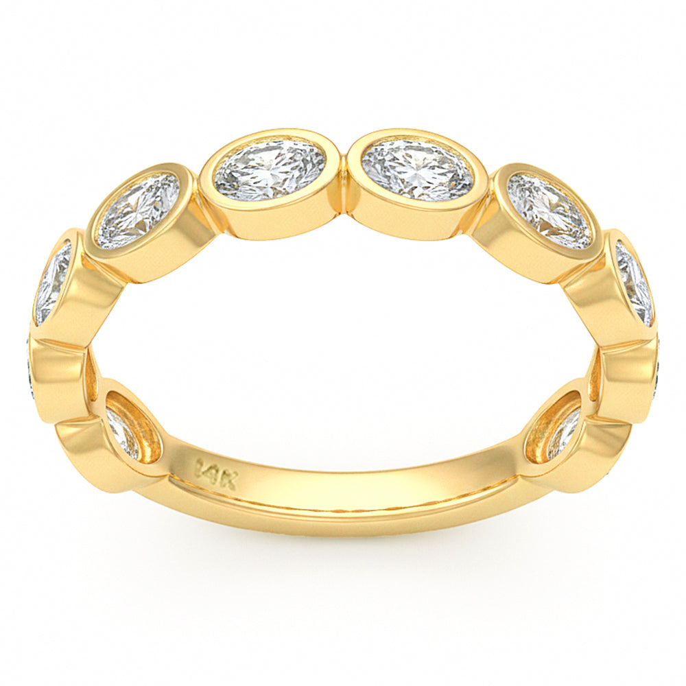 SPECIAL! 1.01ct G SI 14kt Yellow Gold Diamond Bezel Set Band Ring Size 6.5