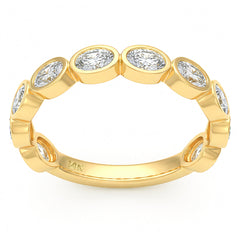 SPECIAL! 1.01ct G SI 14kt Yellow Gold Diamond Bezel Set Band Ring Size 6.5