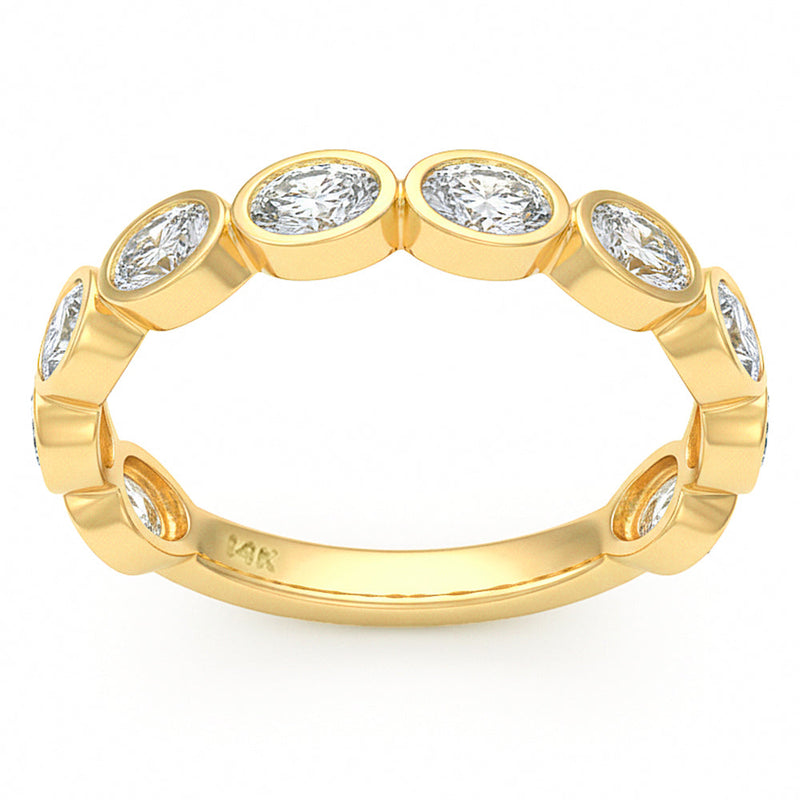 SPECIAL! 1.01ct G SI 14kt Yellow Gold Diamond Bezel Set Band Ring Size 6.5