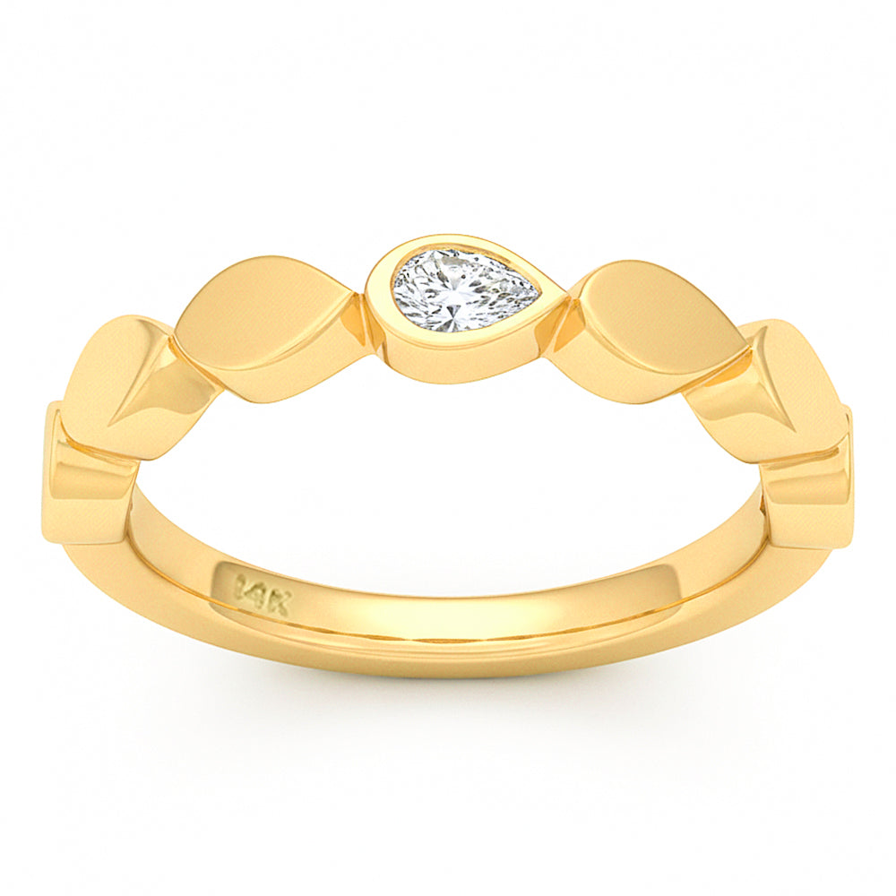 SPECIAL! .12ct G SI 14kt Yellow Gold Diamond Bezel Set Ring Size 6.5