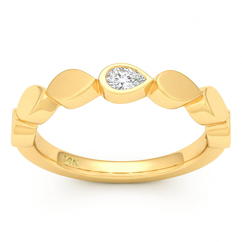 SPECIAL! .12ct G SI 14kt Yellow Gold Diamond Bezel Set Ring Size 6.5
