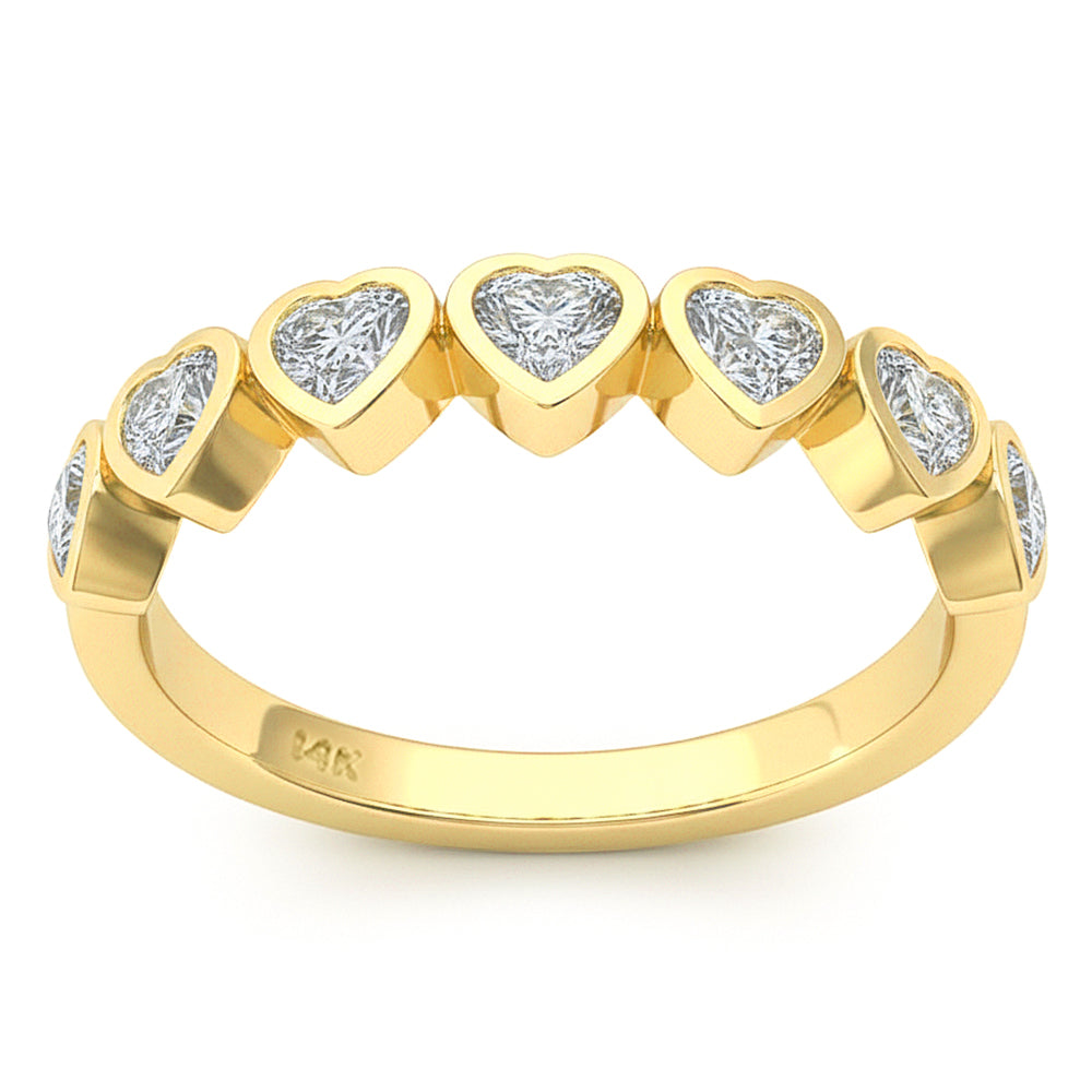 SPECIAL! .77ct G SI 14kt Yellow Gold Diamond Bezel Set Band Ring Size 6.5
