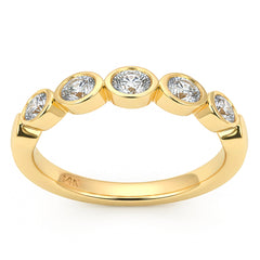 SPECIAL! .52ct G SI 14kt Yellow Gold Diamond Bezel Set Band Ring Size 6.5