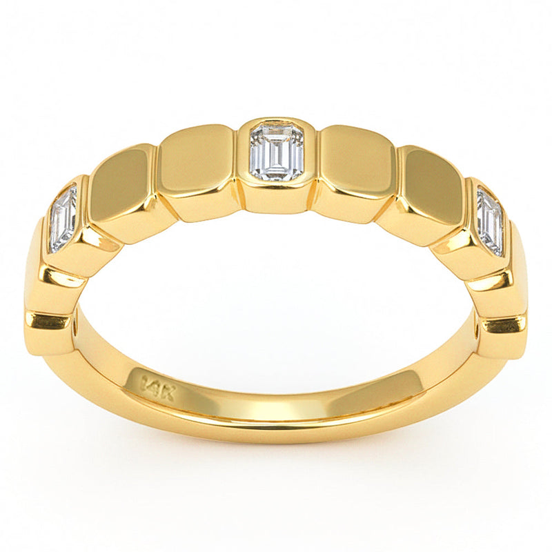 SPECIAL! .34ct G SI 14kt Yellow Gold Diamond Bezel Set Band Ring Size 6.5