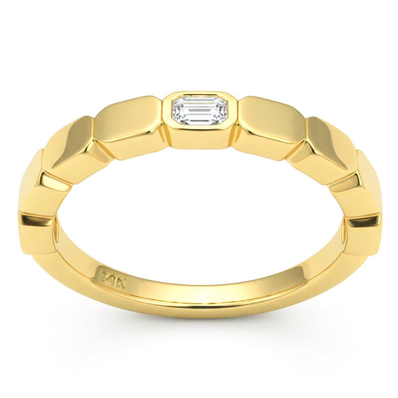 SPECIAL! .33ct G SI 14kt Yellow Gold Diamond Bezel Set Band Ring Size 6.5