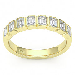 1.07ct G SI 14kt Yellow Gold Diamond Bezel Set Eternity Band Ring Size 7