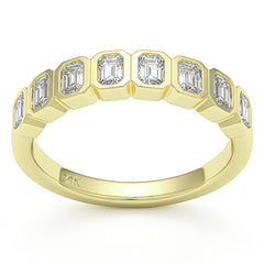 1.04ct G SI 14kt Yellow Gold Diamond Bezel Set Eternity Band Ring Size 6.5