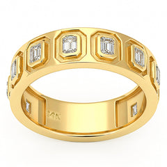 SPECIAL! .73ct G SI 14kt Yellow Gold Diamond Bezel Set Band Ring Size 6.5