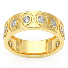 SPECIAL! .75ct G SI 14kt Yellow Gold Diamond Bezel Set Band Ring Size 6.5
