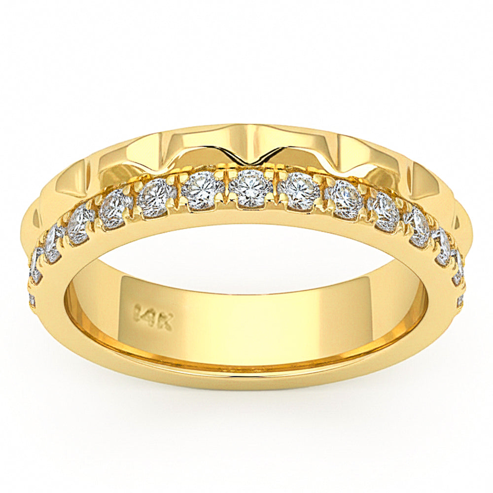 SPECIAL! .49ct G SI 14kt Yellow Gold Diamond Modern Band Ring Size 6.5