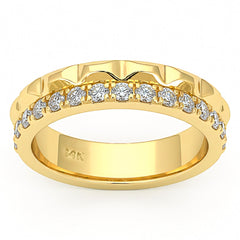 SPECIAL! .49ct G SI 14kt Yellow Gold Diamond Modern Band Ring Size 6.5